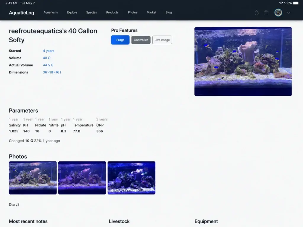 AquaticLog Service Report
