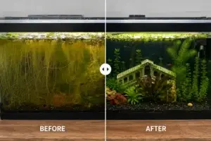 Before and after Planted Aquarium