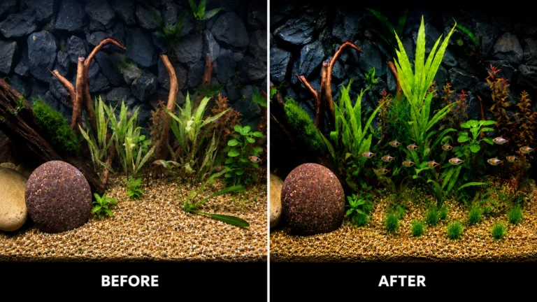 Planted Aquarium Before After