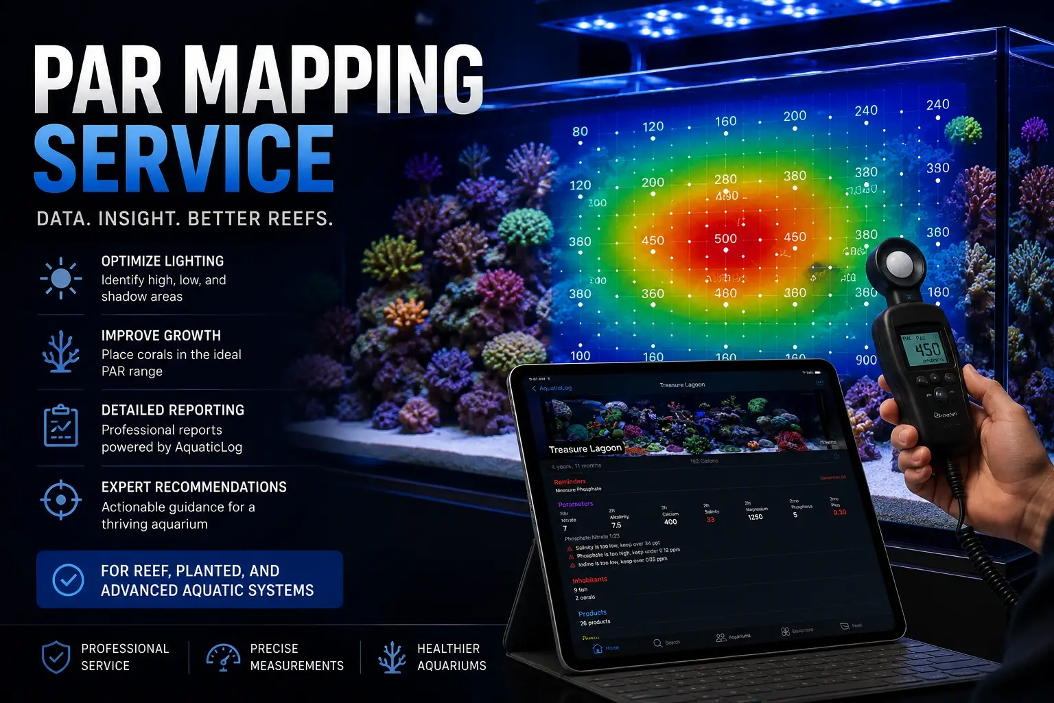 Par Map Color PAR Mapping Service In Middle Tennessee | Reef Route Aquatics