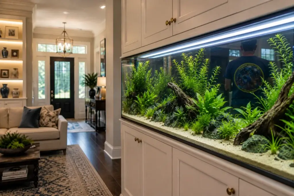 planted aquarium installation