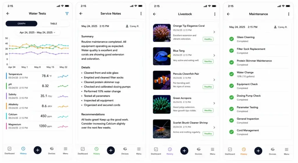 AquaticLog Service Reports