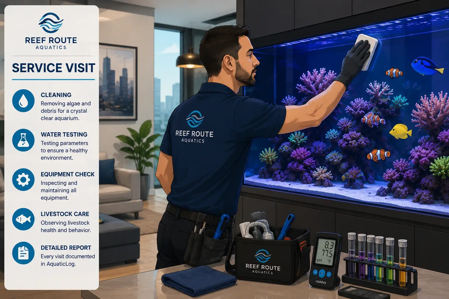 Routine aquarium service